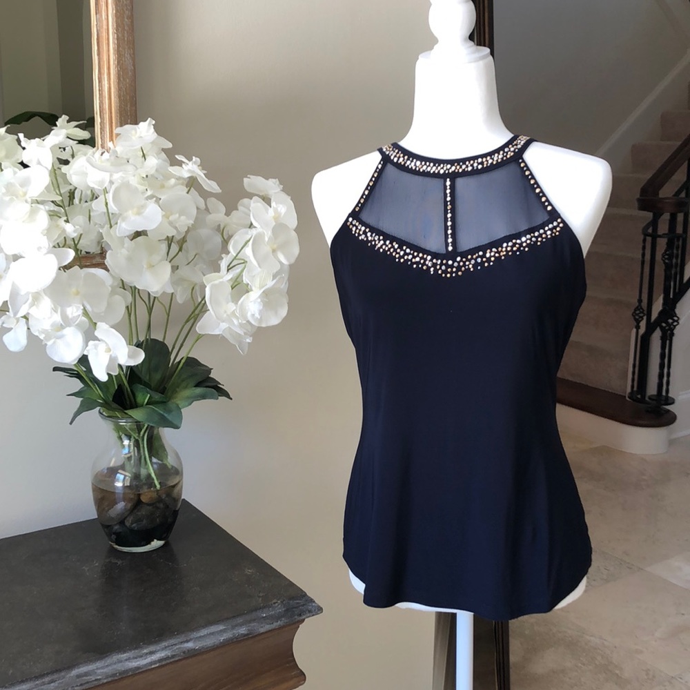 Cache Emebellished Halter Top